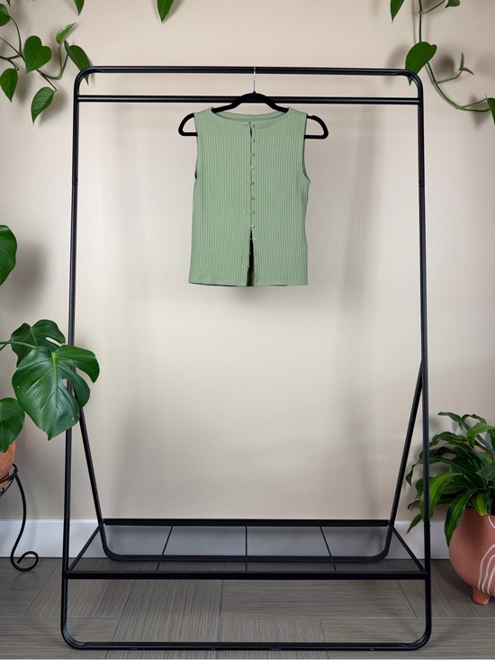Abercrombie & Fitch Tops - Abercrombie & Fitch Sage Green Ribbed Button-Back Tank
